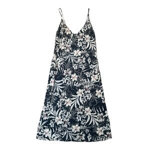 Hurley Black Hawaiian Floral Midi Dress 🌸